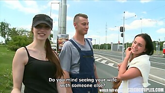 Young Czech Couple Gets Convinced For Outdoor Sex And Blowjob